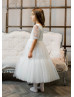 Beaded Ivory Lace Tulle Fairy Flower Girl Dress Beaded Ivory Lace Tulle Fairy Flower Girl Dress